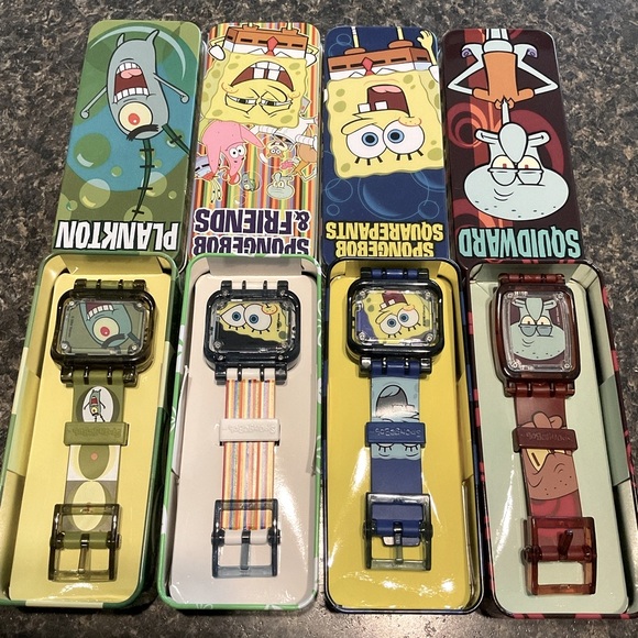 Spongebob squarepants watches NIB Compl. Set of 5 - Vtg 2004 - Picture 6 of 6